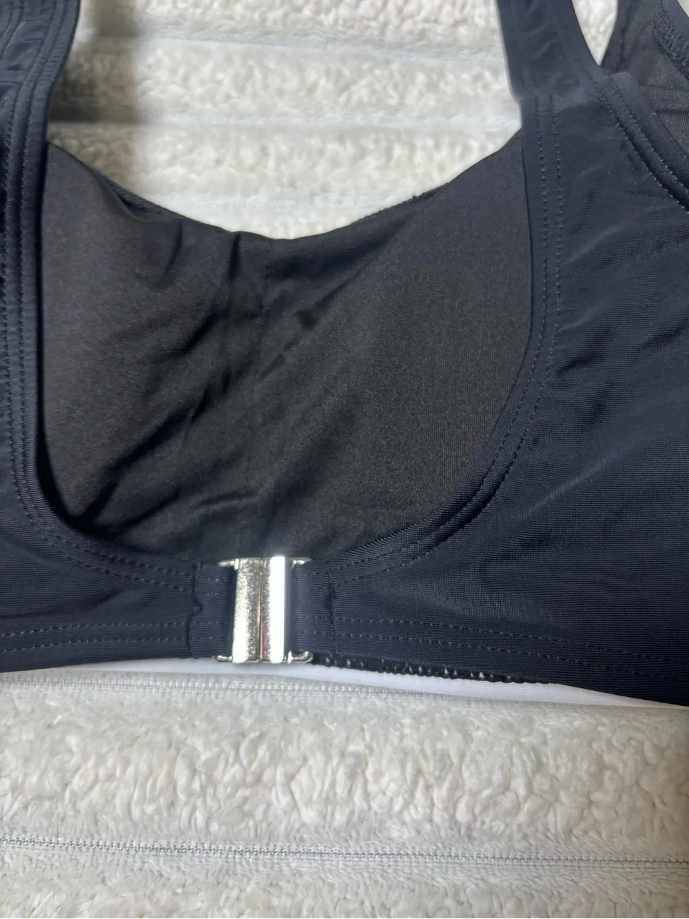 Black & White Colorblock Scoop Bikini Set - Women Swim